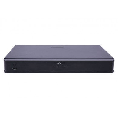 UNV NVR302-16E-B, 16-ch, 2 SATA, Bandwidth Inc/Out 320/320 Mbps,  16 x 1080P@30 / 8 x 4MP@30 / 4 x 4K@30, Audio In/Out 1/1, Alarm In/Out 8/2, 1U,  H.265&4K