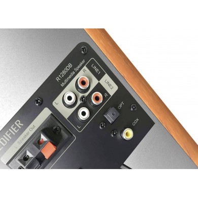 Boxe Edifier R1280DBs Brown / 42W RMS / Qualcomm Bluetooth 5.0 / Audio in: 2x RCA / optical / coaxial / AUX / remote control / wooden / (4&rdquo;+1/2')
