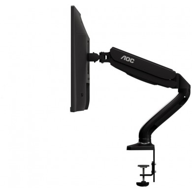 Arm for 1 monitors 13&rdquo;-31.5&rdquo; -  AOC AS110D0 Black, Desk Clamp/Grommet, Aluminum structure, Gas spring, Height adjustment, Max.Load: 2-9kg, Tilt: '-90&deg;~+85&deg;, Swivel:180&deg;, Rotation:360&deg;, Hidden cable management, VESA 75/100