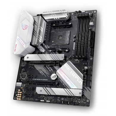 ASUS ROG STRIX B550-A GAMING, Socket AM4, 14Phases, AMD B550, Dual 4xDDR4-5100, APU AMD graphics, HDMI, DP, 2xPCIeX16 4.0, 6xSATA3, 3xPCIeX1, RAID, 2xM.2 4.0 slot, S1220A HDA/SPDIF, 2.5GbE LAN, 2xUSB3.2 Gen2(1xC+1xA), 6xUSB3.2, Aura Sync RGB, ATX