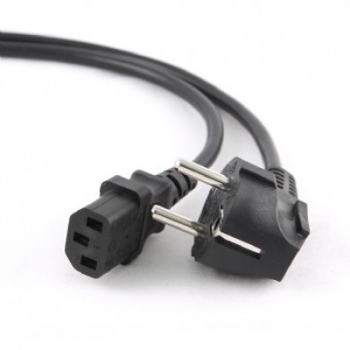 Power cord PC-186-VDE-3M, 3m, Schuko input and right angled C13 output, with VDE approval, Black