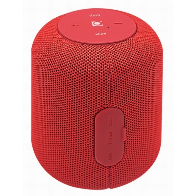 Gembird SPK-BT-15-R, Bluetooth Portable Speaker, 5W RMS, Bluetooth v.5.1, Built-in microphone, microSD, built-in lithium battery - 1200 mAh, FM-radio: power and audio cables are anntena, Red