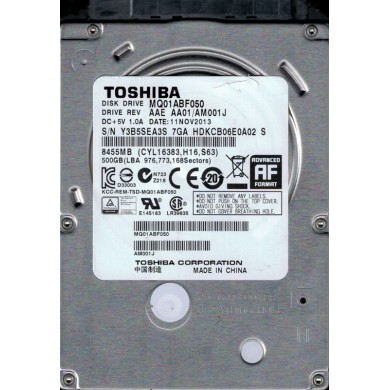 2.5" HDD 500GB  Toshiba MQ01ABF050, 5400rpm, 8MB, 7mm, SATAIII, NP