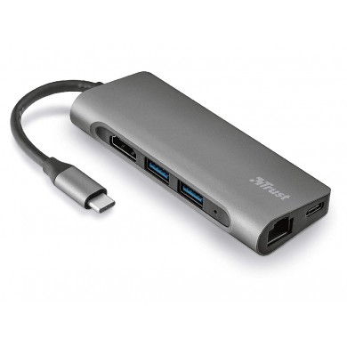 Adaptor Multiport Trust Dalyx/ USB-C/ 1xUSB-C/ 2xUSB-A/ HDMI/ RJ45/ SD/ microSD