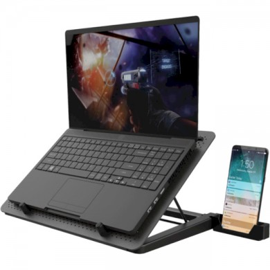 Trust Gaming GXT 1125 Quno, 17.4&rdquo; Premium LED-illuminated gaming laptop cooling stand with 5 fans, Black