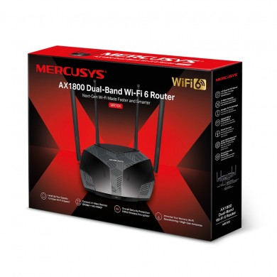 Wireless Router MERCUSYS MR70X  / AC1800 Dual Band / Wi-Fi6 / Gigabit / 1WAN+2LAN / 4 external antennas