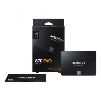 2.5&rdquo; SSD 1.0TB  Samsung SSD 870 EVO, SATAIII, Sequential Reads: 560 MB/s, Sequential Writes: 530 MB/s, Max Random 4k: Read: 98,000 IOPS / Write: 88,000 IOPS, 7mm, 1GB LPDDR4 Cache, Samsung MKX controller, V-NAND 3bit MLC