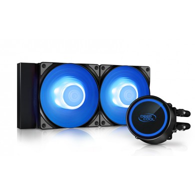 DEEPCOOL Liquid Cooler &rdquo;GAMMAXX L240 A-RGB&rdquo;, Anti-Leak Technology, Socket LGA2066/2011/1851/1700/1200/115x & AM5/AM4, 2x 120mm ARGB PWM fans: 500-1800 RPM&plusmn;10%, <30 dB(A), 69.34 CFM, 4-pin PWM, Pump: 2400 RPM, 17.8dBA, Cooper Base, Hydro Bearing, Black
