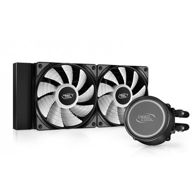 DEEPCOOL Liquid Cooler &rdquo;GAMMAXX L240 A-RGB&rdquo;, Anti-Leak Technology, Socket LGA2066/2011/1851/1700/1200/115x & AM5/AM4, 2x 120mm ARGB PWM fans: 500-1800 RPM&plusmn;10%, <30 dB(A), 69.34 CFM, 4-pin PWM, Pump: 2400 RPM, 17.8dBA, Cooper Base, Hydro Bearing, Black