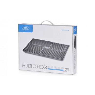 DEEPCOOL &rdquo;MULTI CORE X8&rdquo;, Notebook Cooling Pad up to 17&rdquo;, 4 fans 100X100X15mm,  Multi-Core Control Technology, 1300&plusmn;10%RPM, <23dBA, 53.4CFM, Black