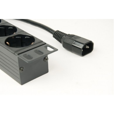 Gembird EG-PDU-014-C14, Power distribution unit (PDU), 8 Schuko sockets, 1U, 16A, C14 plug 3 m cable