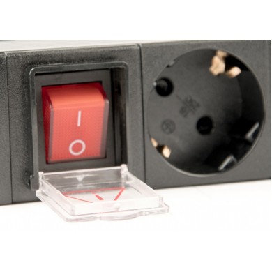 Gembird EG-PDU-014-C14, Power distribution unit (PDU), 8 Schuko sockets, 1U, 16A, C14 plug 3 m cable