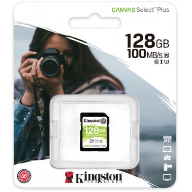 Card de memorie SD 128GB Kingston Canvas Select Plus, 100MBps