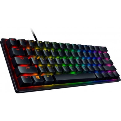 RAZER Huntsman Mini Gaming Keyboard, 60% Form Factor, Clicky Optical Switch - Red, Doubleshot PBT Keycaps With Side-Printed Secondary Functions-  RU Layout