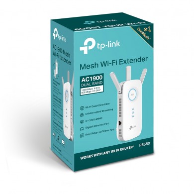 Range Extender TP-LINK RE550 / AC1900 Dual Band / Wi-Fi5 / 1 Gigabit Lan Port / 3 external antennas