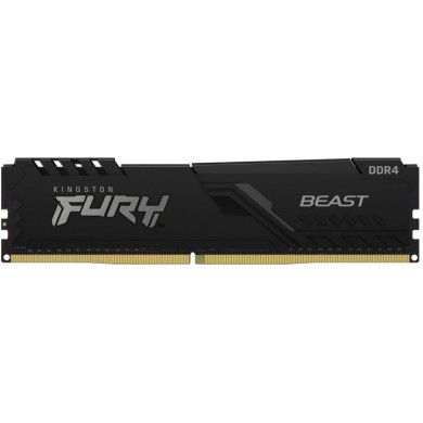 16GB DDR4-3200  Kingston FURY&reg; Beast DDR4, PC25600, CL16, 1.35V, Auto-overclocking, Asymmetric BLACK low-profile heat spreader, Intel XMP Ready  (Extreme Memory Profiles)