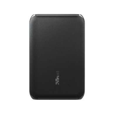 10000mAh Power bank - Trust Pacto2 Pocket-Size, Black, Charge 3 devices at once thanks to USB-C port and 2 USB ports, ast-charge with maximum speed via USB (15W)