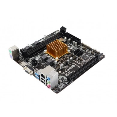 BIOSTAR A68N-2100K, MB + CPU onboard: Dual-core AMD E1-6010 1.35GHz, 2xDDR3-1600, AMD Radeon R2 Graphics, support HDCP, VGA, HDMI, 1x PCI-Ex16, 2xSATA3, COM+LPT headers, ALC887 7.1-Ch HDA, 1xGbE LAN, 2xUSB3.2 Gen1, 2xUSB 2.0, mini-ITX