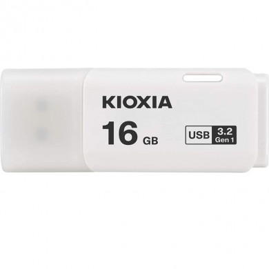 16GB USB3.2  Kioxia (Toshiba) TransMemory U301 White, Plastic, Small design (Read 70 MByte/s, Write 20 MByte/s)