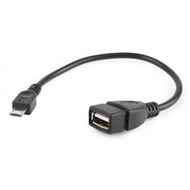 Adapter Micro B-USB2.0 - Gembird  A-OTG-AFBM-03, USB OTG AF to Micro BM cable, 0.15 m, Black