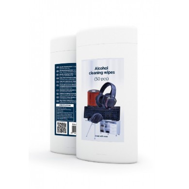 Gembird Cleaning wipes (CK-AWW50-01), Alcohol cleaning wipes (50 pcs), micro-fiber