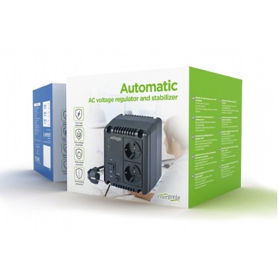 EnerGenie EG-AVR-0501, 500VA (300W), Automatic AC voltage regulator and stabilizer, 2x Schuko outlets