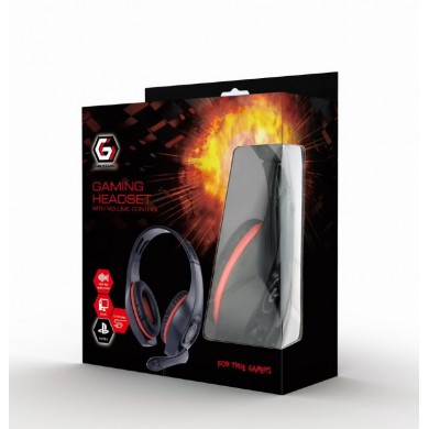 Casti Gembird  GHS-05-R, Black/red