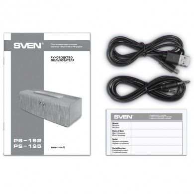 Boxa portabila SVEN PS-192, Black / 16W / Bluetooth / FM / USB / microSD / 2400mA*h