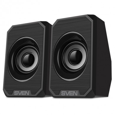 SVEN 180 Black (USB),  2.0 / 2x3W RMS, USB power supply, Volume control on the cable