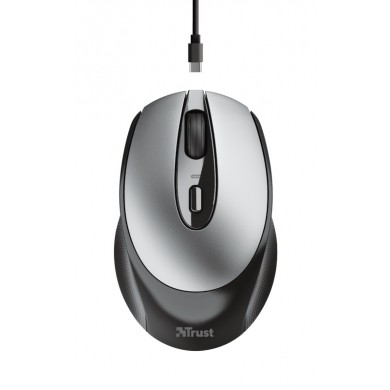Trust Zaya Wireless Rechargeable Optical Mouse, 2.4GHz, Nano receiver, 800/1600 dpi, 4 button, USB, Black