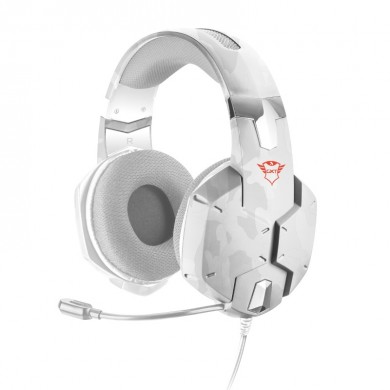 Trust Gaming GXT 322W CARUS Headset - Jungle Camo, Mesh padded gaming headset, with flexible microphone and powerful bass, 50 mm, nylon braided, White