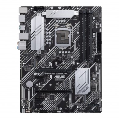 ASUS PRIME Z590-V, Socket 1200, 9Phases, Intel® Z590 (11/10th Gen CPU), Dual 4xDDR4-5133, HDMI, DP, CPU iGPU, 2xPCIe X16 4.0, 4xSATA3, 3xPCIe X1, RAID, 3xM.2 4.0, ALC897/SPDIF, 1xGbE LAN, 2xUSB3.2 Gen2(A+C), 6xUSB3.2, Aura Sync RGB, ATX