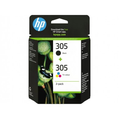 Multipack HP 305 (6ZD17AE) Black/Tri-colour Original Ink Cartridges for HP DeskJet 2710, HP DeskJet 2720 ,HP DeskJet 2721, HP DeskJet 2722, HP DeskJet 2723, HP DeskJet 2724, HP DeskJet Plus 4110,HP DeskJet Plus 4120