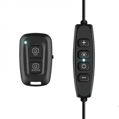 Trust Maku, Ring Light Vlogging kit, Improve your vlogs with this 10 inch ring light, including remote controls, tripod and phone clamp