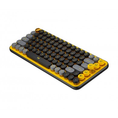 Logitech POP Keys Wireless Mechanical Keyboard With Emoji Keys, Multi-device, Layout Size Minimalist, Blast/Yellow - RUS