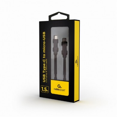 Cable Type-C to micro-USB - 1.5 m - Cablexpert CC-USB2-CMMBM-1.5M, USB Type-C to micro-USB charging & data cable, 1.5 m, Black