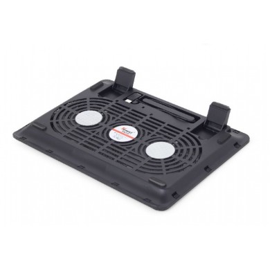 Gembird NBS-2F15-05, Notebook cooling stand, up to 15.6&rdquo;, LED backlight in fans, Cooling fans: 2 pcs, 1500 RPM (&plusmn; 10 %), airflow 20 CFM (&plusmn; 10 %) each, noise 10 dBa, Black