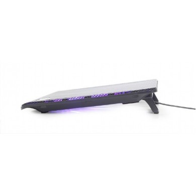 Gembird NBS-2F15-05, Notebook cooling stand, up to 15.6&rdquo;, LED backlight in fans, Cooling fans: 2 pcs, 1500 RPM (&plusmn; 10 %), airflow 20 CFM (&plusmn; 10 %) each, noise 10 dBa, Black