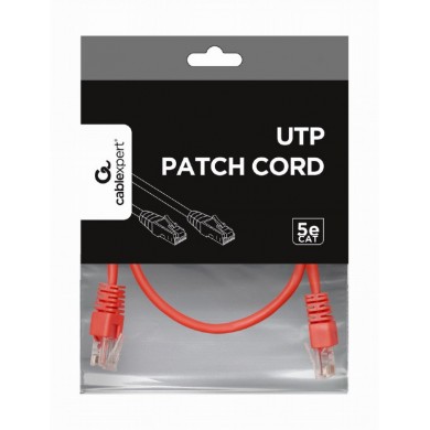 UTP Cat.5e Patch cord, 0.25m, Red