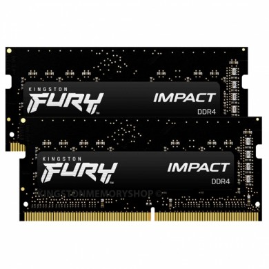 16GB (Kit of 2*8GB) DDR4-3200 SODIMM  Kingston FURY® Impact, PC25600, CL20, 1Rx8, 1.2V Intel® XMP 2.0 (Extreme Memory Profiles)