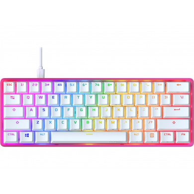 Tastatura HYPERX Alloy Origins 60 Pink, HX Red key switch [572Y6AA#ACB]