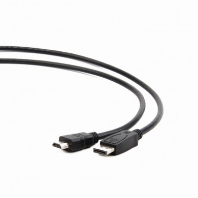 Cable DP-HDMI  - 1m - Cablexpert CC-DP-HDMI-1M, 1m, DP (male) cable - HDMI type A (male), from DisplayPort to HDMI (cable is not bi-directional), Black