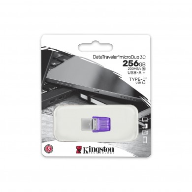 Flash Drive USB-C/A Kingston DataTraveler microDuo 3C / 256GB / 200 MByte/s