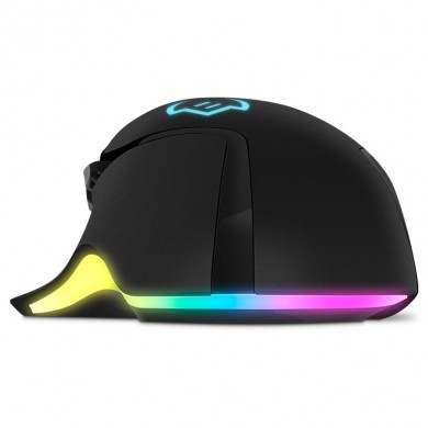 SVEN RX-G975 Gaming, Optical Mouse, 200-10000 dpi, 9+1 buttons (scroll wheel),  DPI switching modes, Two navigation buttons (Forward and Back), RGB backlight, Soft Touch coating, USB, 1.8m, Black