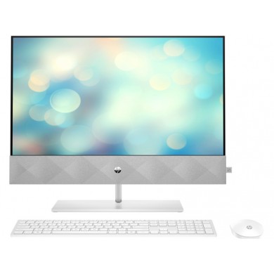 All-in-One PC - 23.8" HP Pavilion 24-k1018ur FHD IPS, Intel Core i5-11500T, 1x8GB (2 slots) DDR4, 512GB M.2 PCIe NVMe SSD, Intel Integrated Graphics, CR, FHD 5MP Cam, WiFi6 + BT5, HDMI, USB-C, LAN, USB Keyboard and Mouse 310, Speakers B&O 5W, Stand with Wireless Charger, FreeDos, White.