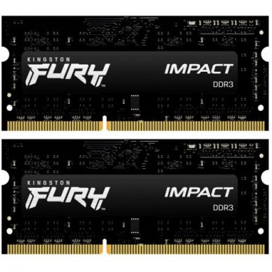 16GB (Kit of 2*8GB) DDR3L-1600 SODIMM  Kingston FURY Impact, (Dual Channel Kit), PC12800, CL9, 2Rx8, 1.35V or 1.5V
