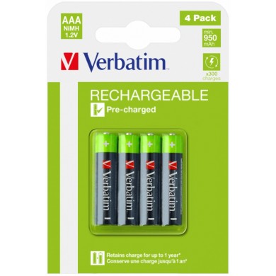 Baterie reincarcabila Verbatim AAA/ HR03 950 mAh, 4 Pack Baterie reincarcabila Verbatim AAA/ HR03 950 mAh, 4 Pack