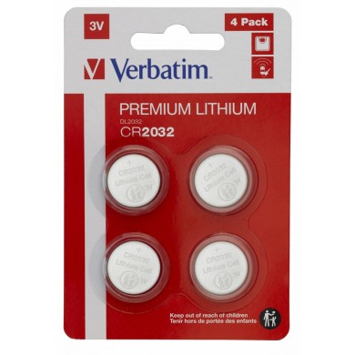Baterie cu litiu Verbatim CR2032 3V, 4 Pack Baterie cu litiu Verbatim CR2032 3V, 4 Pack