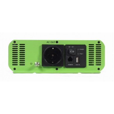 EnerGenie EG-PWC-PS2000-01, 12 V Pure sine wave car DC-AC power inverter, 2000 W, with USB port / 5V-2.1A, Input: 10-16 VDC (accumulator directly) - Output: 230 VAC +/- 10% at 50 Hz (+/-1Hz), pure sine wave, THD < 3%, 90% efficiency
