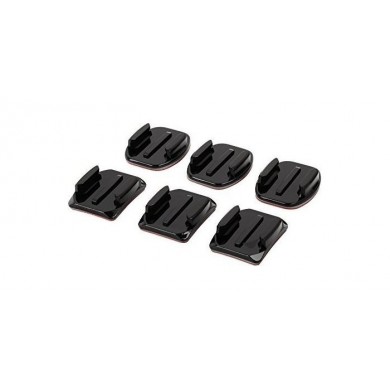 GoPro Suporturi adezive curbate + plate - Suport GoPro adeziv, 3x adezivi plati, 3x adezivi curbati - compatibil cu toate camerele GoPro